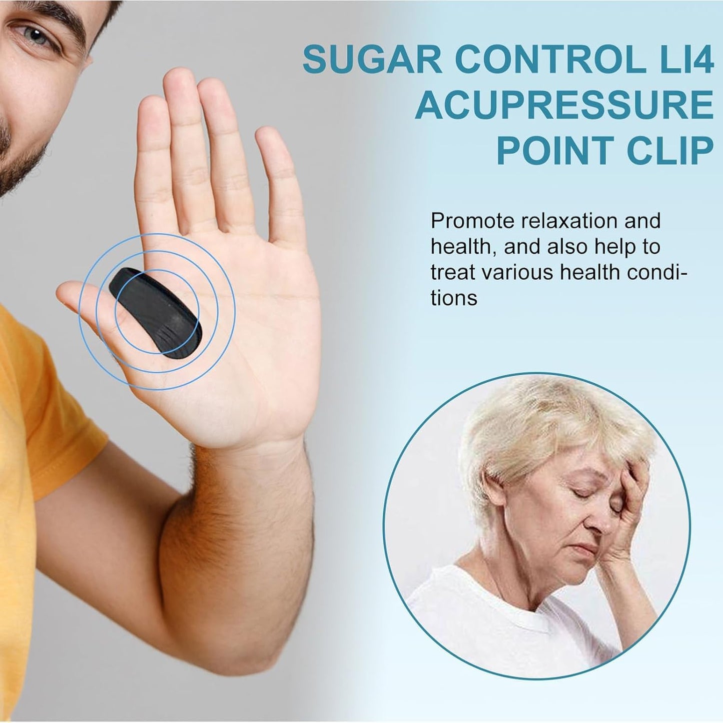 Sugar Control LI4 Acupressure Point Clip (Pack of 2)